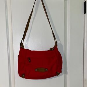 Stone Mountain Accessories Red and Brown Shoulder Bag